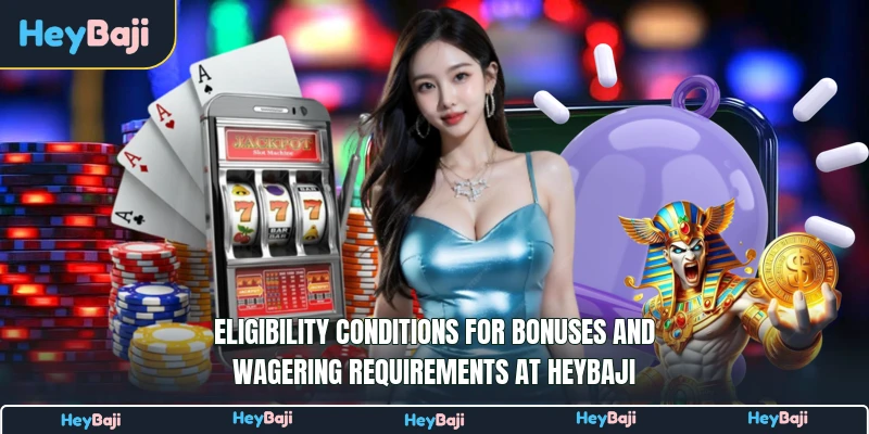 Eligibility conditions for bonuses and wagering requirements at HeyBaji